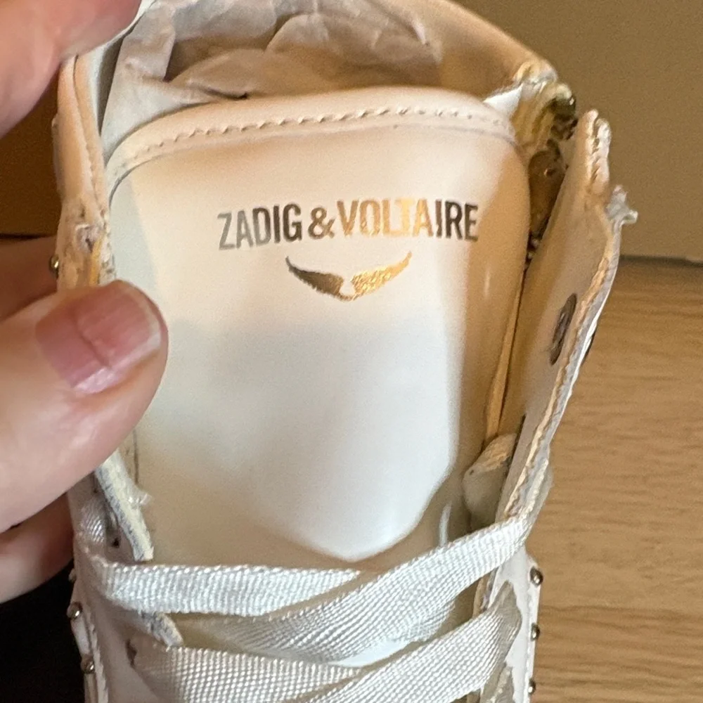 Zadig & Voltaire White Studded Leather High-Tops- 8 - Picture 9 of 13